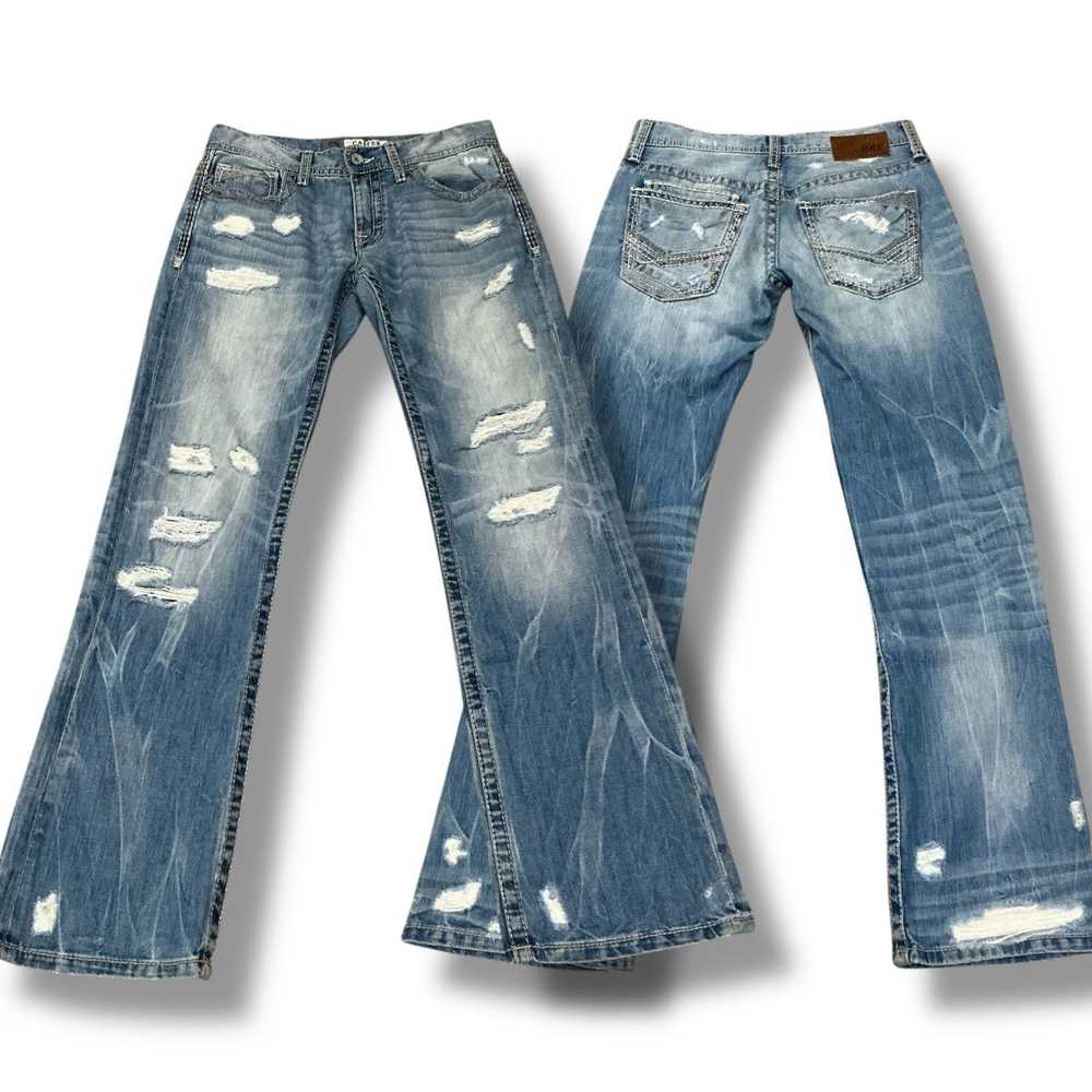 Bke BKE Denim Carter Bootleg Distressed Light Was… - image 1