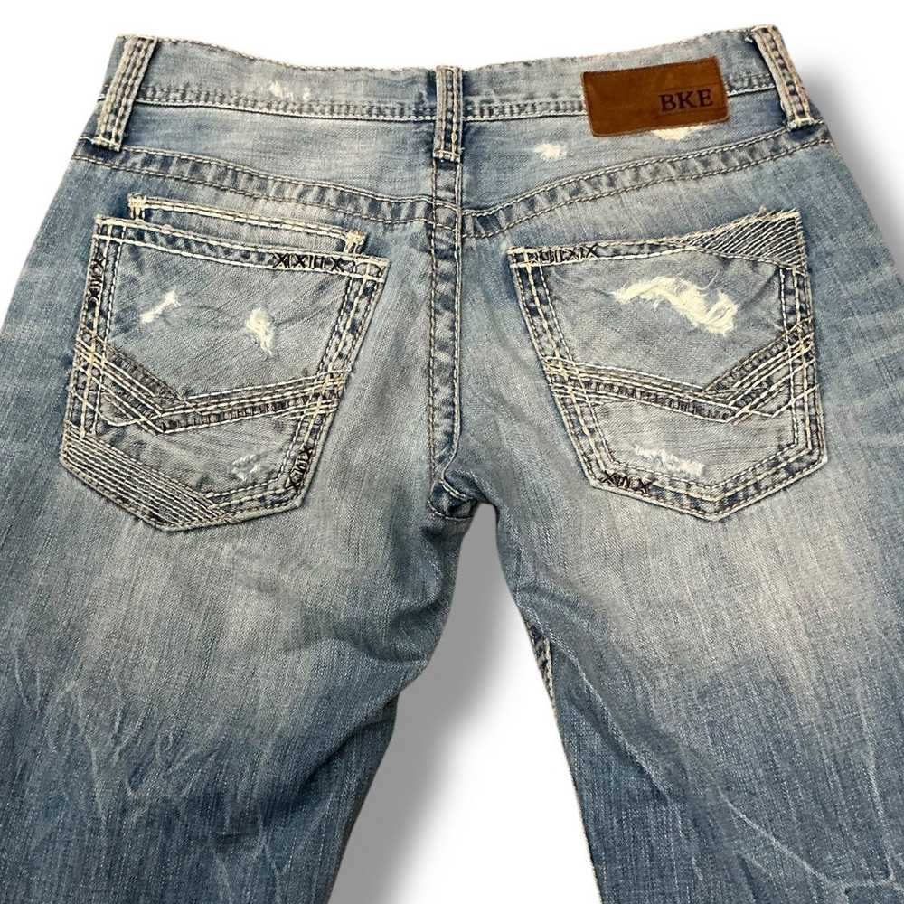 Bke BKE Denim Carter Bootleg Distressed Light Was… - image 5