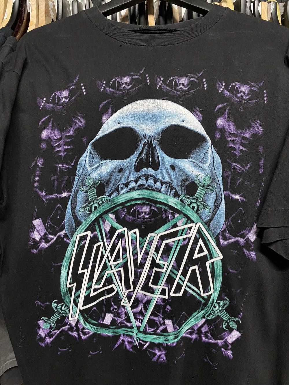 Band Tees × Vintage 90’s Vintage Slayer Euro Band… - image 3