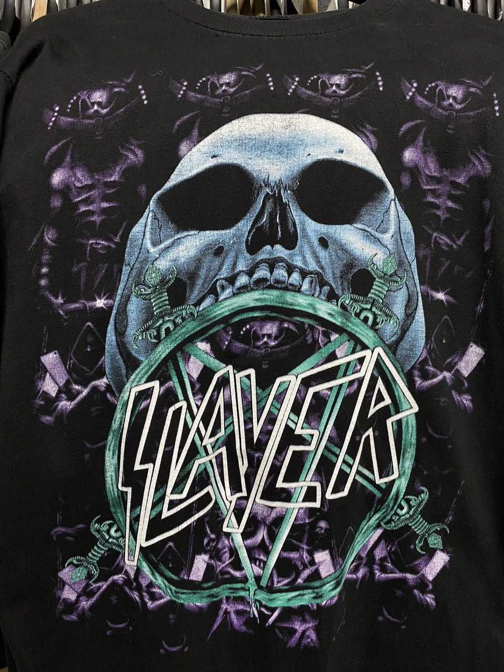 Band Tees × Vintage 90’s Vintage Slayer Euro Band… - image 5