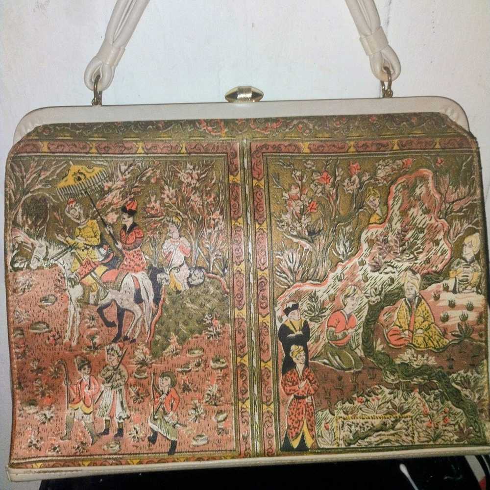 Vintage French Silk Clutch purse - image 1