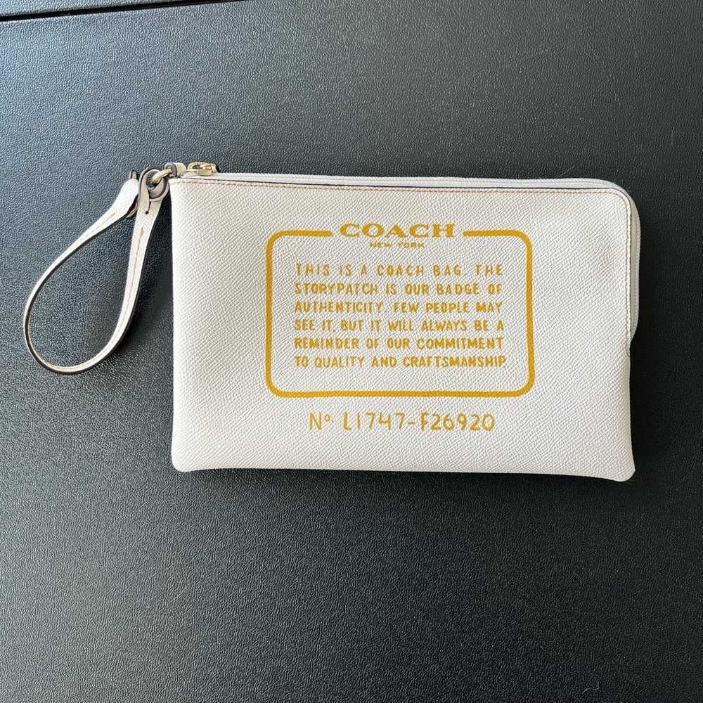 Coach Storypatch white and gold clutch wristlet b… - image 1