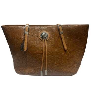 BANDANA By American West tooled leather shoulder b