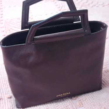 Italian Leather Anna Paola Satch Bag w/shoulder s… - image 1