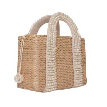 Pearl Rattan Handbag - image 1