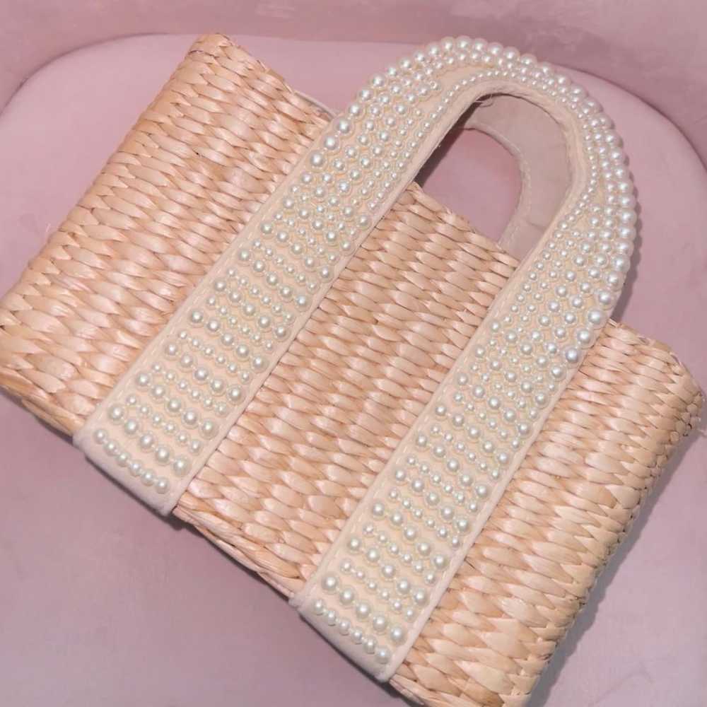 Pearl Rattan Handbag - image 2