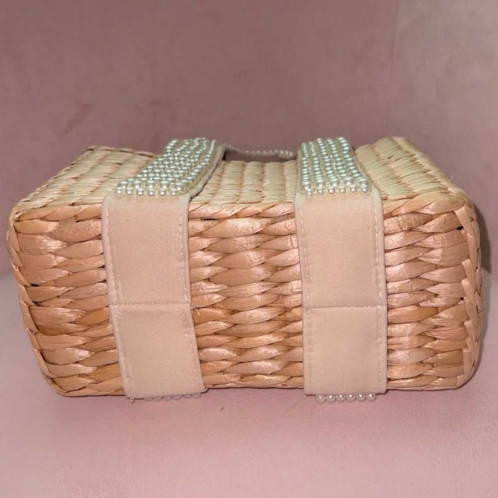 Pearl Rattan Handbag - image 4