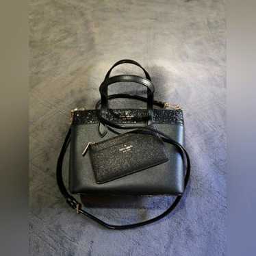 EUC Kate Spade Glitter Crossbody & Matching Oversi