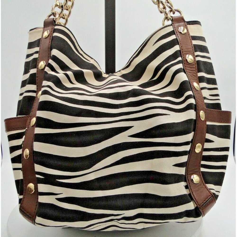 Michael Kors Zebra Print Canvas Leather Trim Tote… - image 5