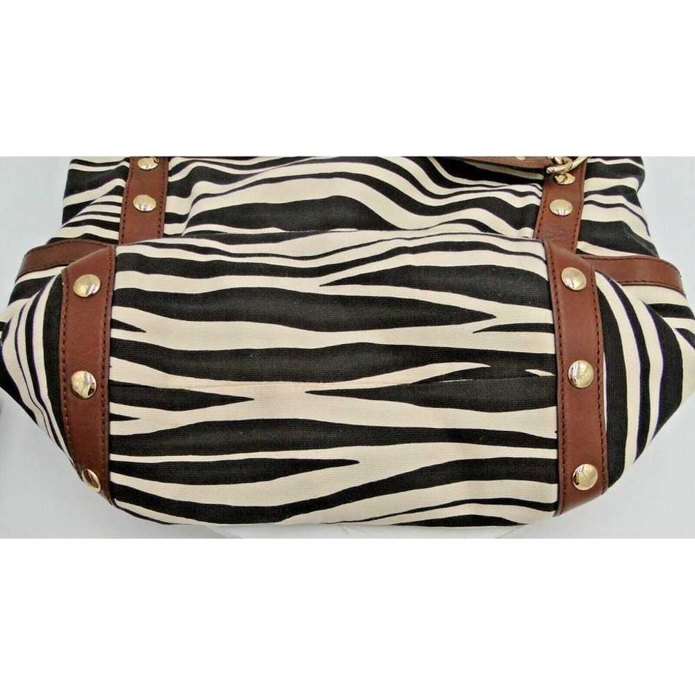 Michael Kors Zebra Print Canvas Leather Trim Tote… - image 7