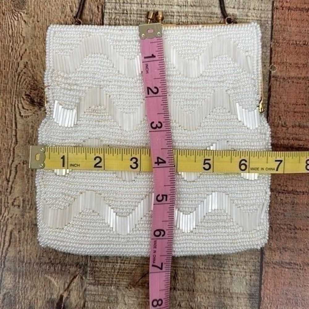 Vintage Walborg Beaded Clutch Purse White Unique - image 8