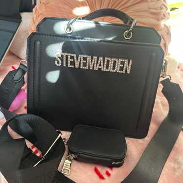 Steve Madden black bling satchel purse