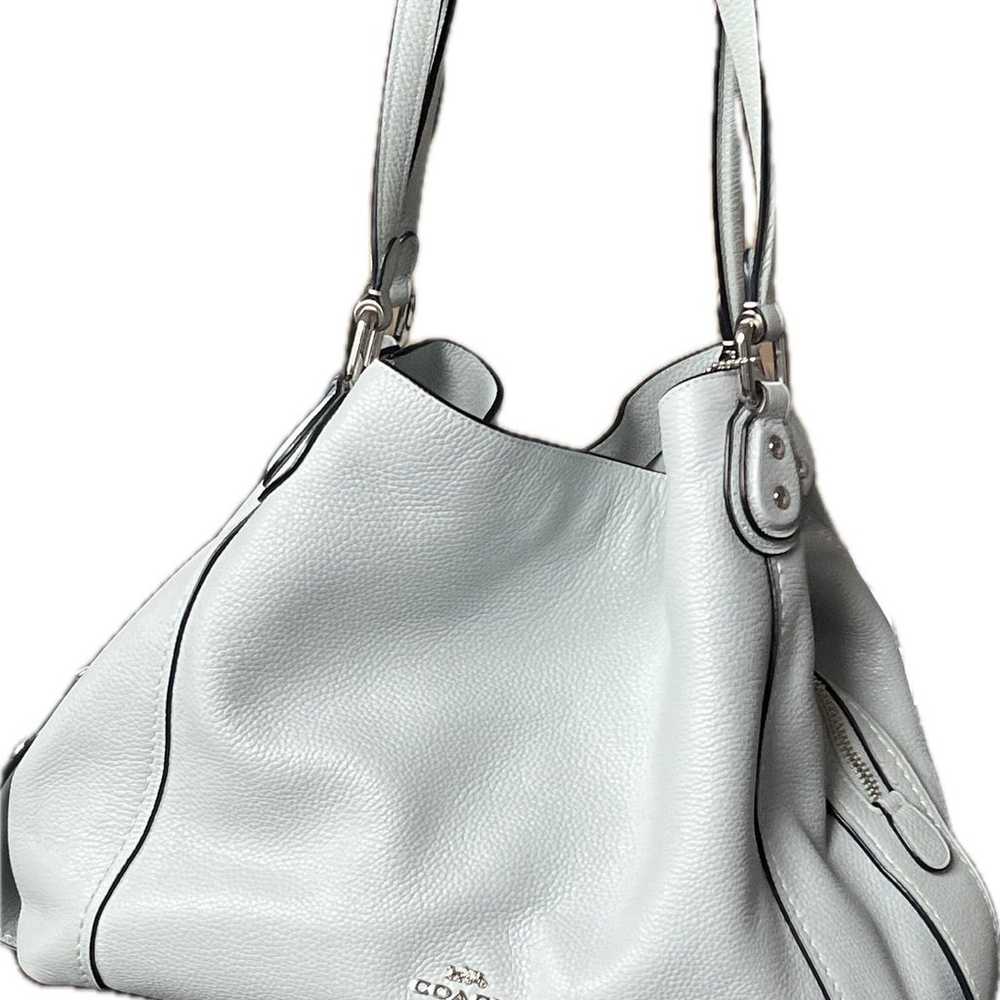 Coach Washed Grey Blue Shoulder Bag - image 9