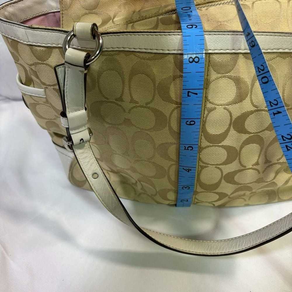 COACH signature Tan/white Shoulder Bag - image 11