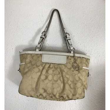 COACH signature Tan/white Shoulder Bag - image 1