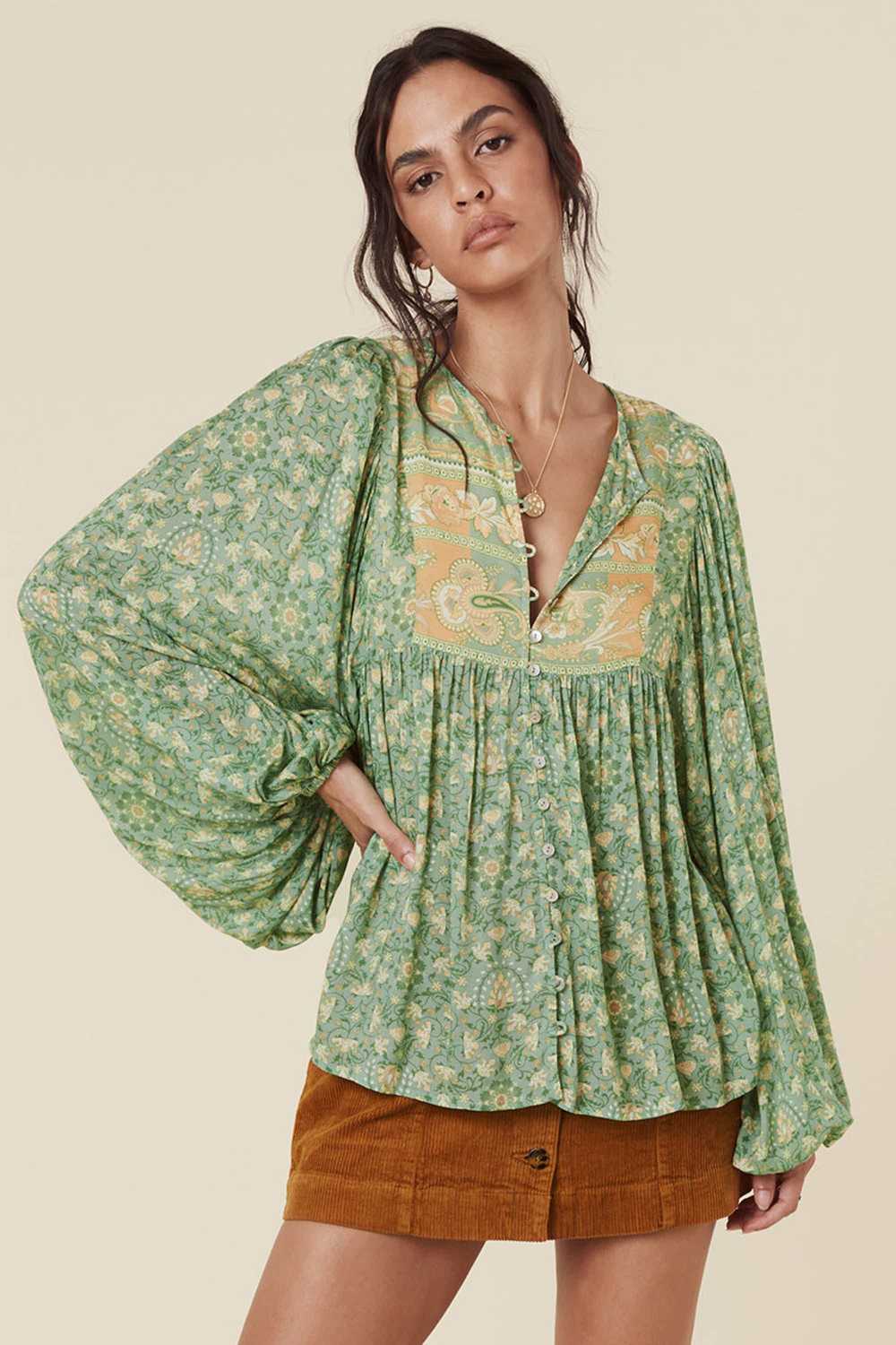 Spell USA Madame Peacock Boho Blouse - image 1