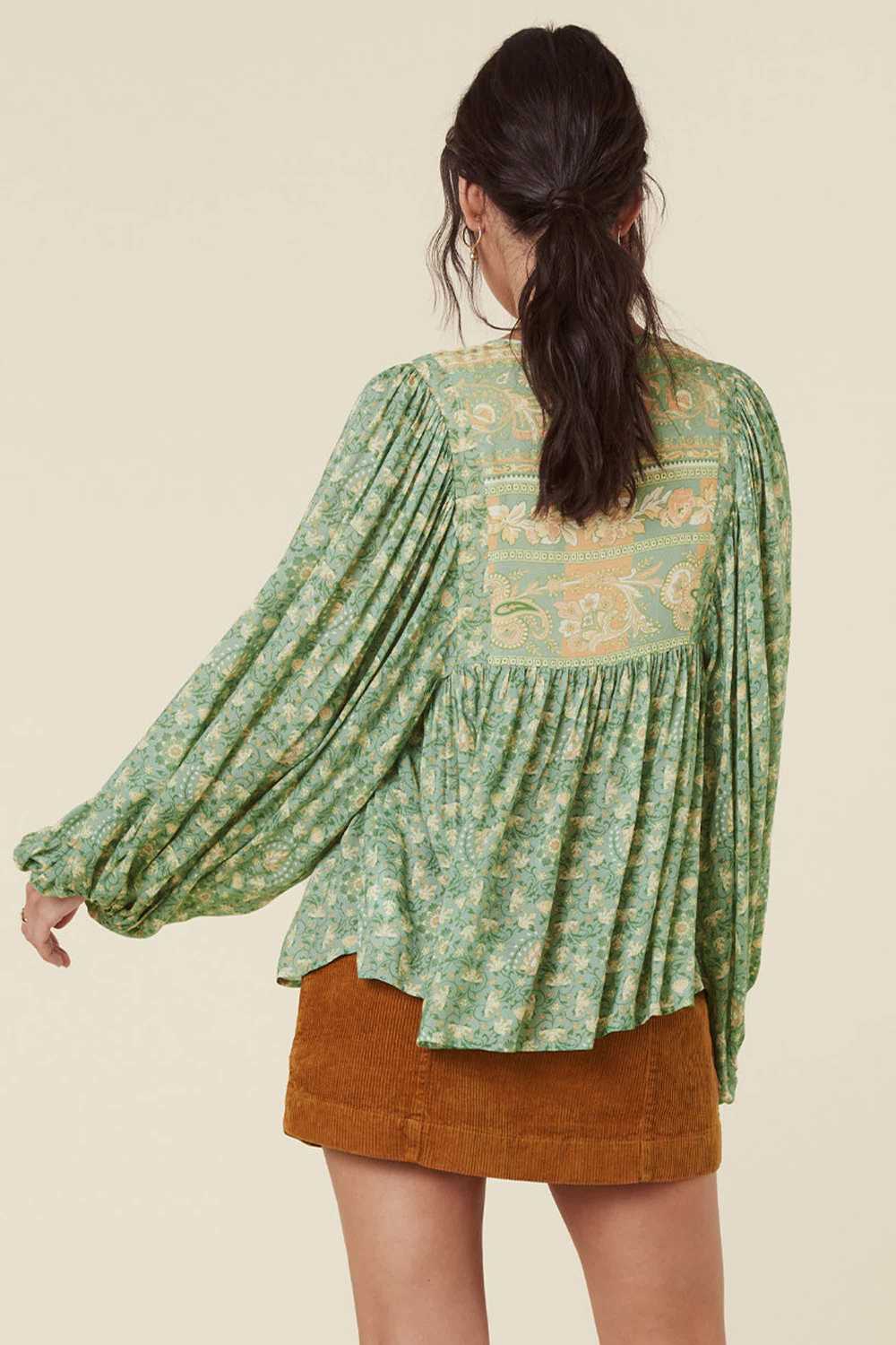 Spell USA Madame Peacock Boho Blouse - image 2