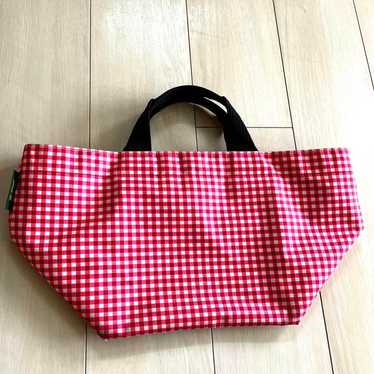 Herve Chapelier Red Check Tote Bag