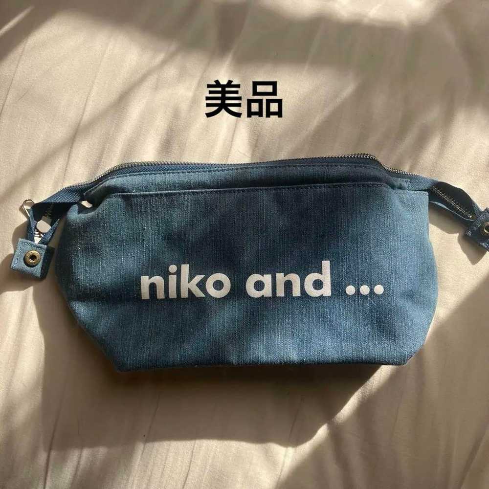 niko and ... Blue Denim Makeup Pouch Vanity Vinta… - image 1