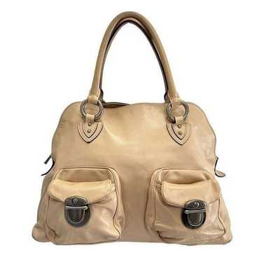 Marc Jacobs Beige Double Handle Studs Satchel Hand