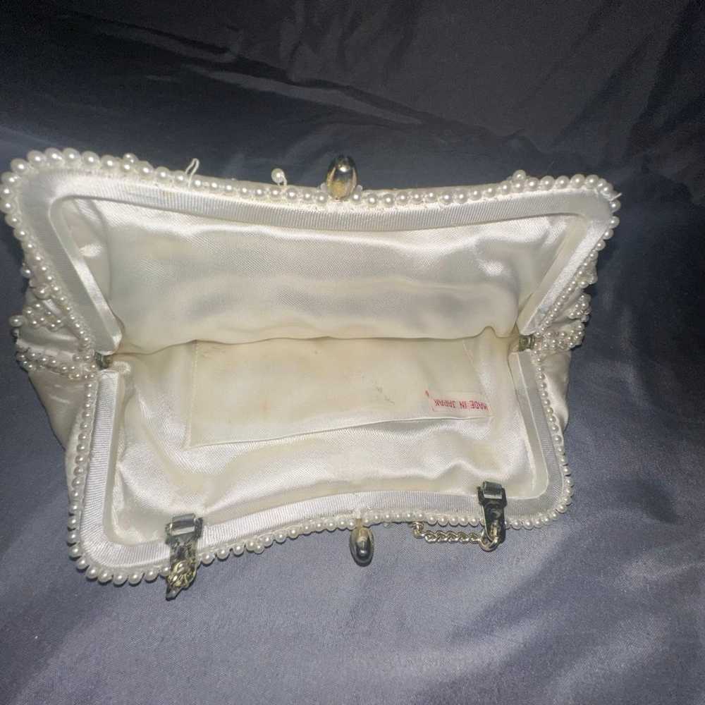 Vintage Ivory Beaded Sequin Purse - image 7