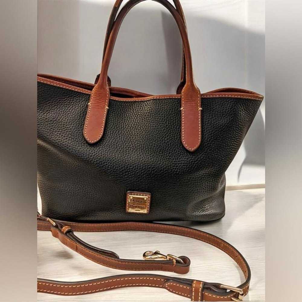 Dooney and Bourke Black and Brown Leather Pebble … - image 1