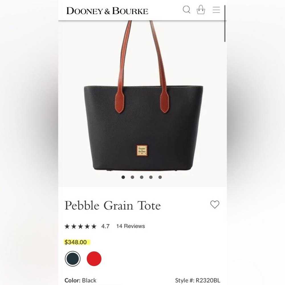 Dooney and Bourke Black and Brown Leather Pebble … - image 9