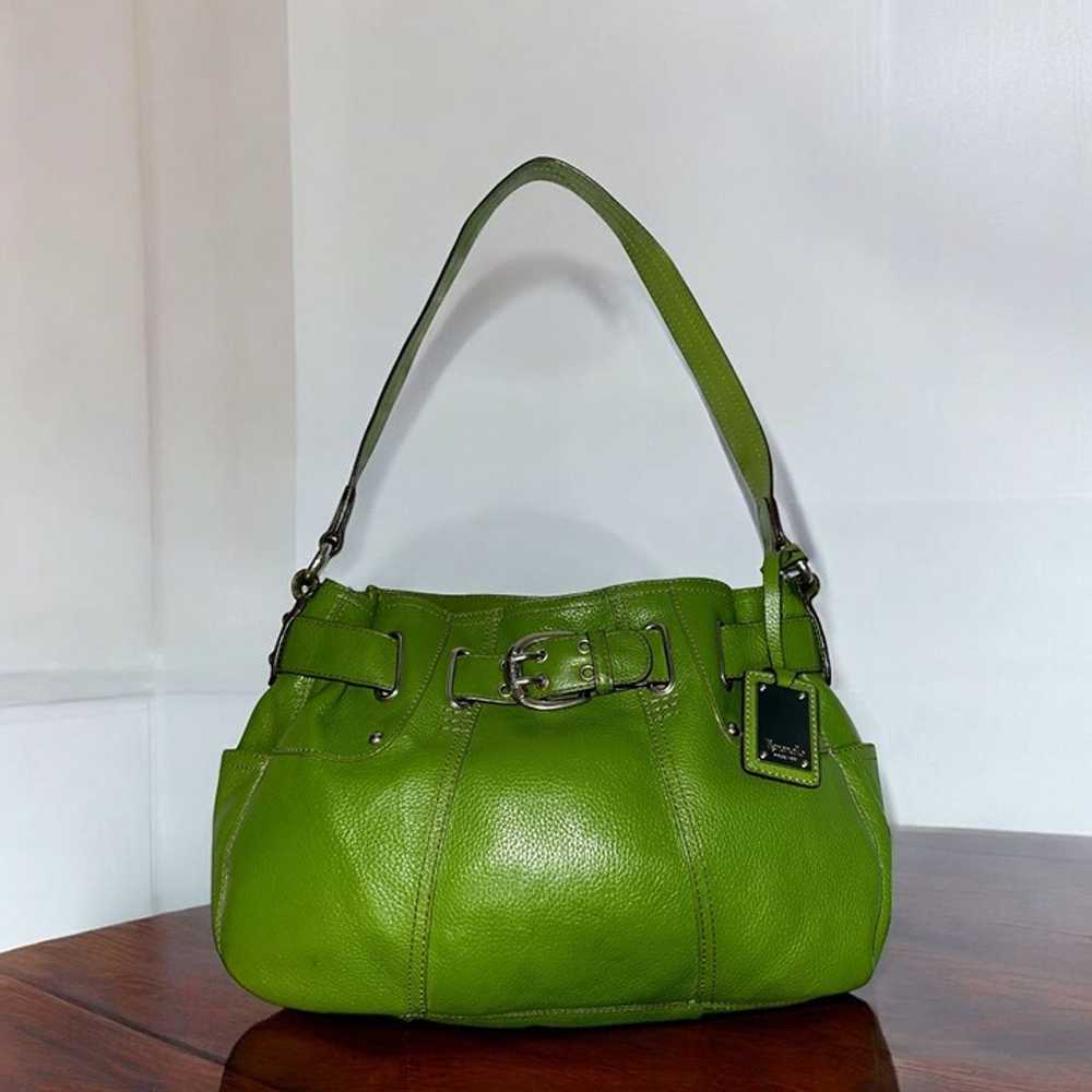 Tignanello Purse Avocado Green Bag Pebbled Leathe… - image 1