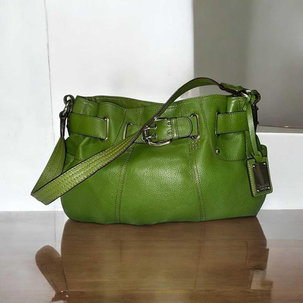 Tignanello Purse Avocado Green Bag Pebbled Leathe… - image 2