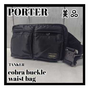 【PORTER Tanker Cobra Buckle Waist Bag Black】Like N