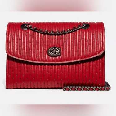 Coach Quilted Parker Shoulder Bag Red