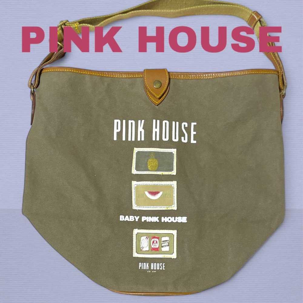 【Vintage Rare】Pink House Bucket-Style Tote Bag wi… - image 1