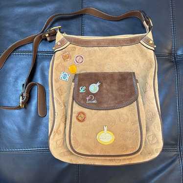 Loewe Beige Suede Shoulder Bag