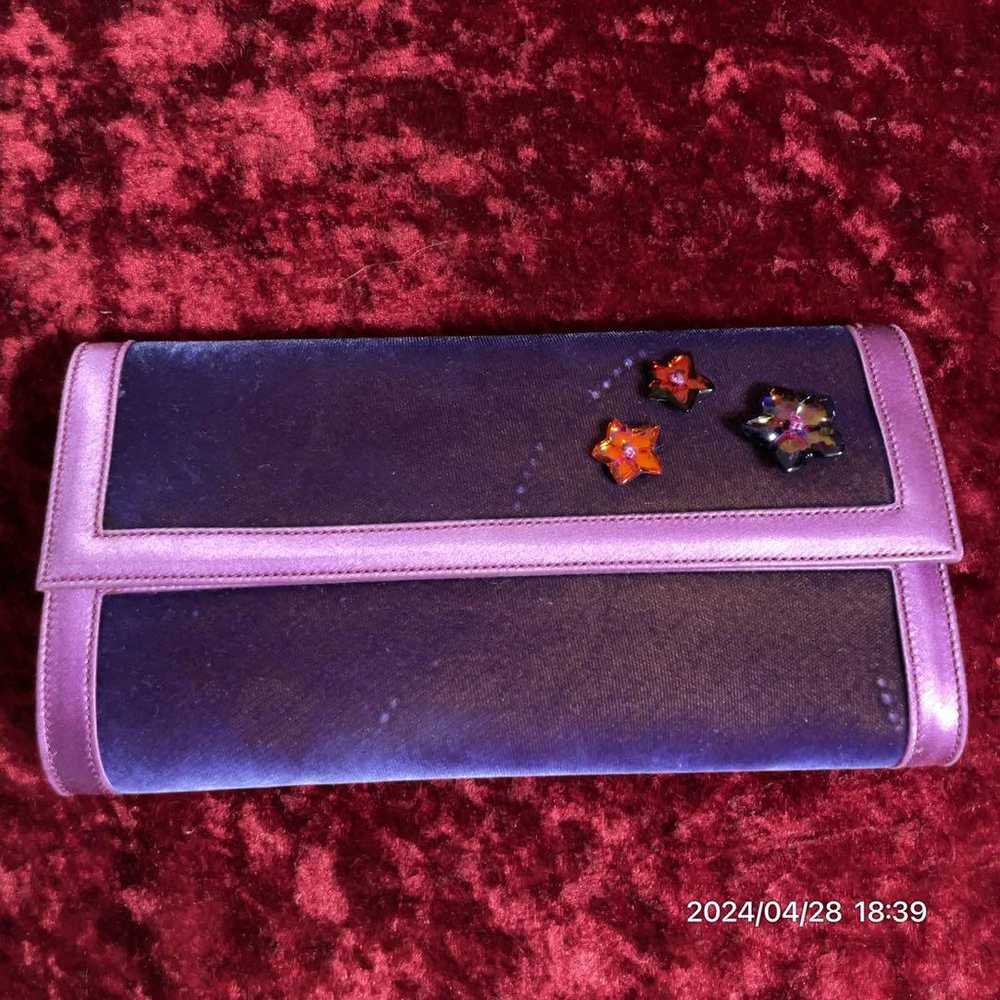 Unused Baccarat flower velvet clutch bag with box. - image 2