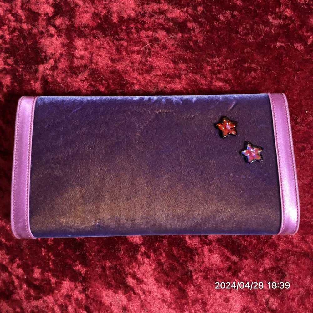 Unused Baccarat flower velvet clutch bag with box. - image 3