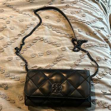 Tory Burch black matte wallet crossbody purse