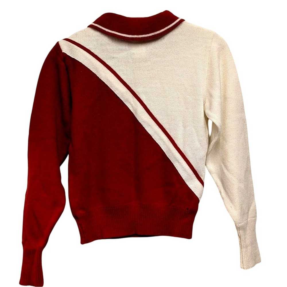 Vintage Red and White Cheer Sweater - image 2