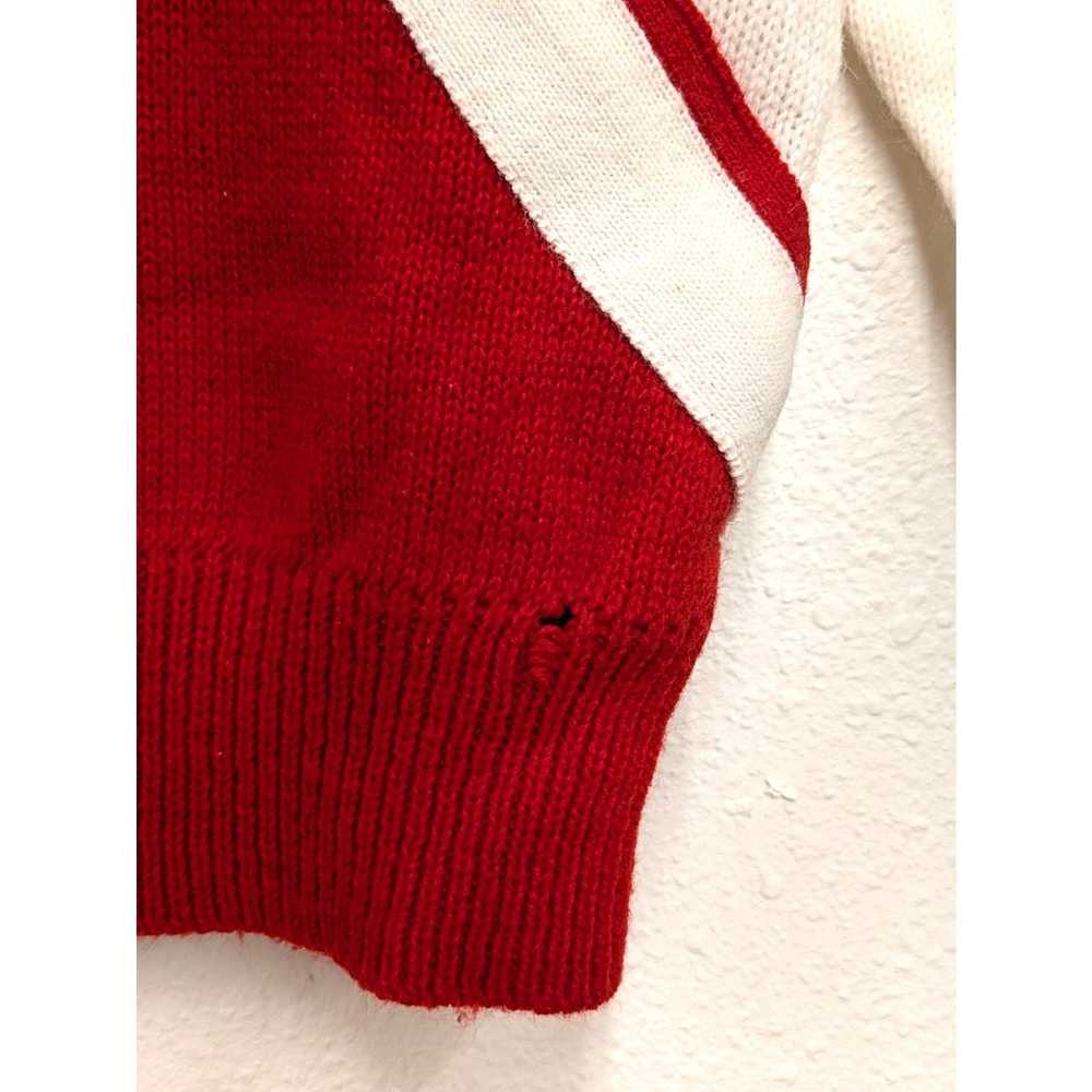 Vintage Red and White Cheer Sweater - image 3