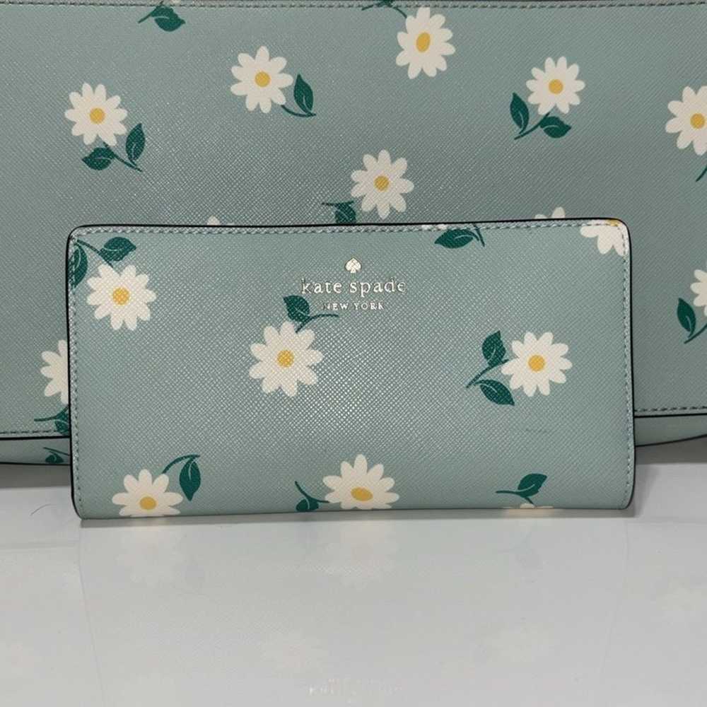 Kate spade daisy tote & wallet set blue - image 10