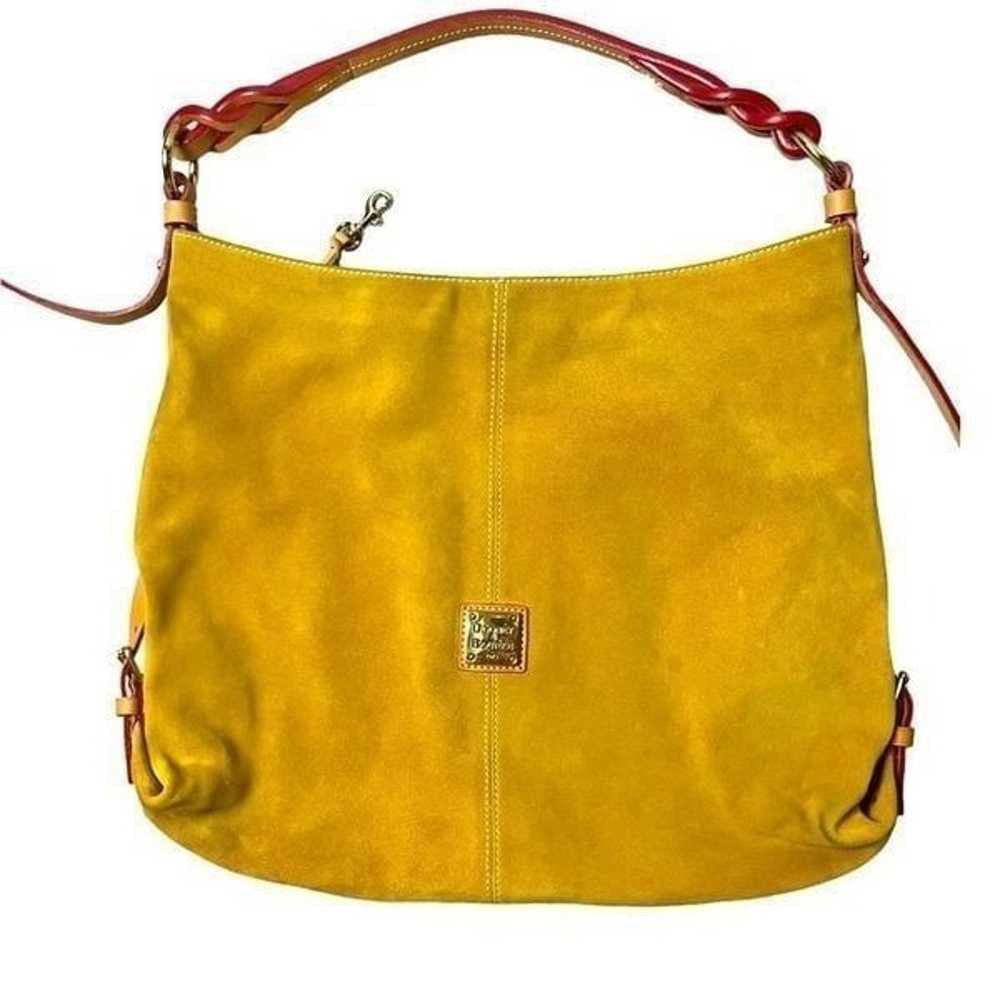 Vintage Dooney & Bourke Oversized Golden Suede Ho… - image 1