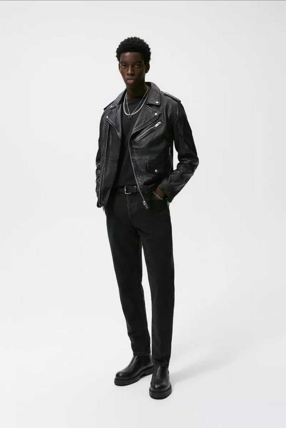 Zara Zara Biker Genuine Leather Jacket - image 5