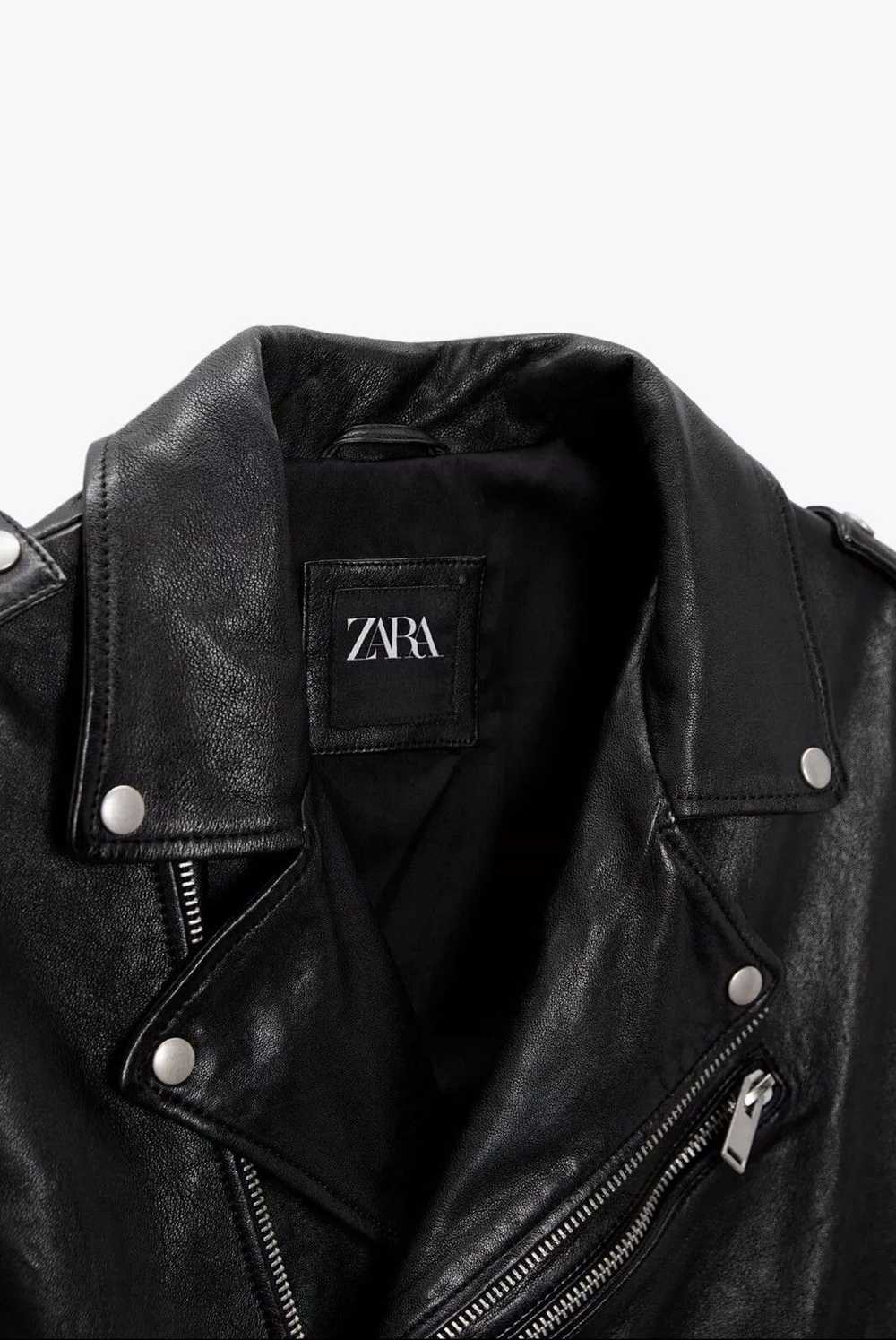 Zara Zara Biker Genuine Leather Jacket - image 7