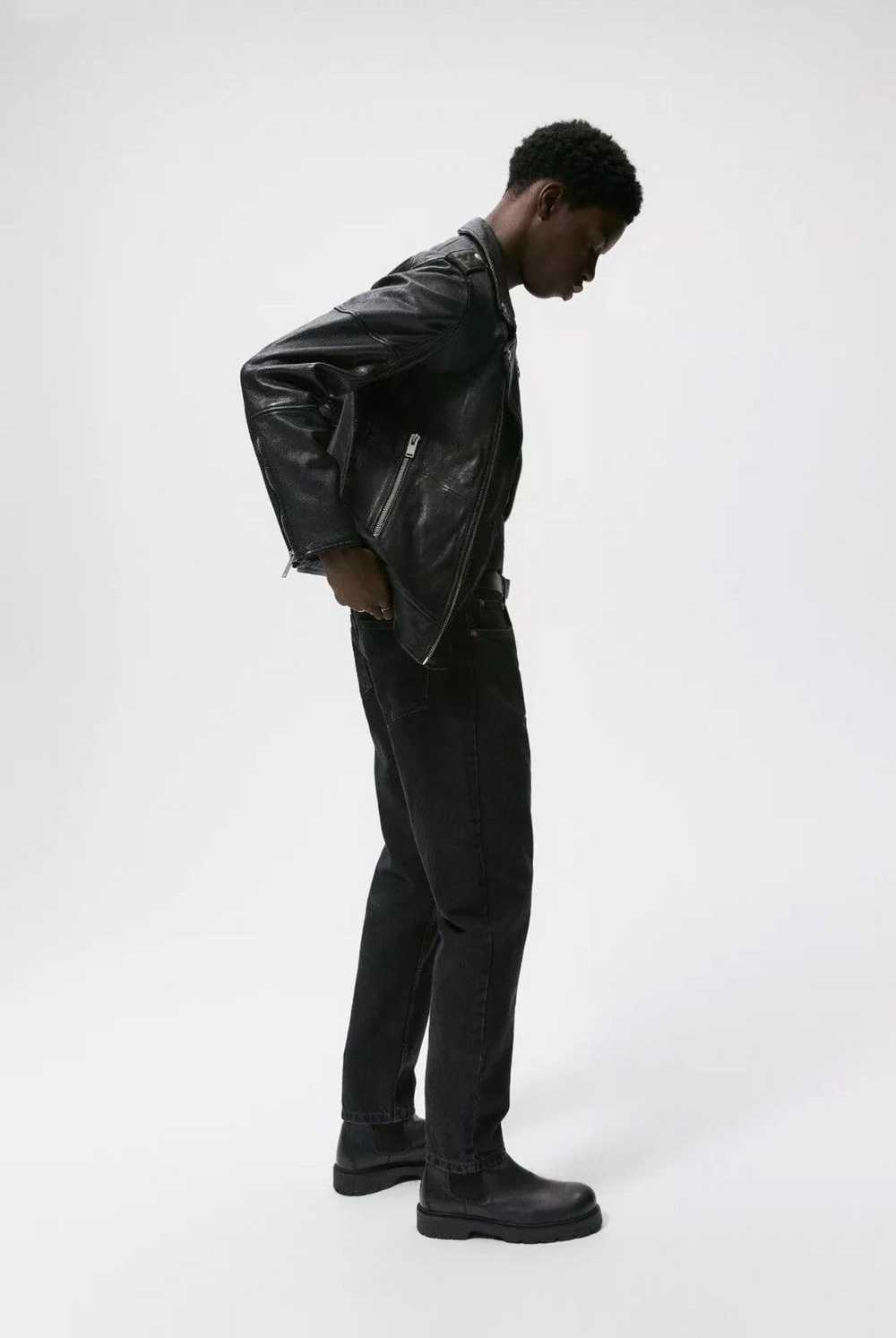 Zara Zara Biker Genuine Leather Jacket - image 8