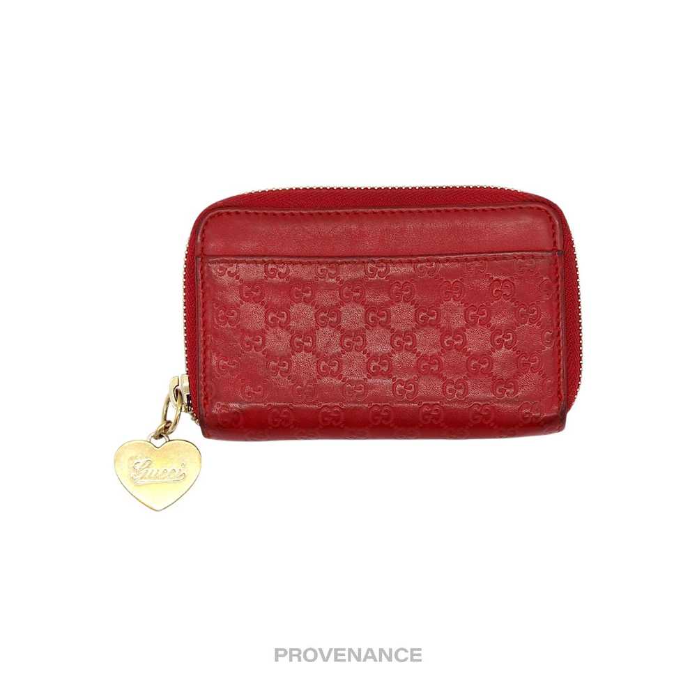 Gucci 🔴 Gucci Key Chain Zip Card Wallet - Red Mi… - image 2