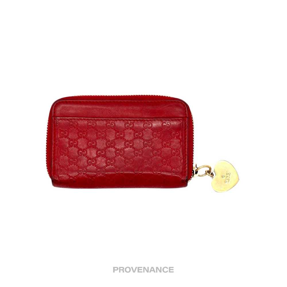 Gucci 🔴 Gucci Key Chain Zip Card Wallet - Red Mi… - image 3