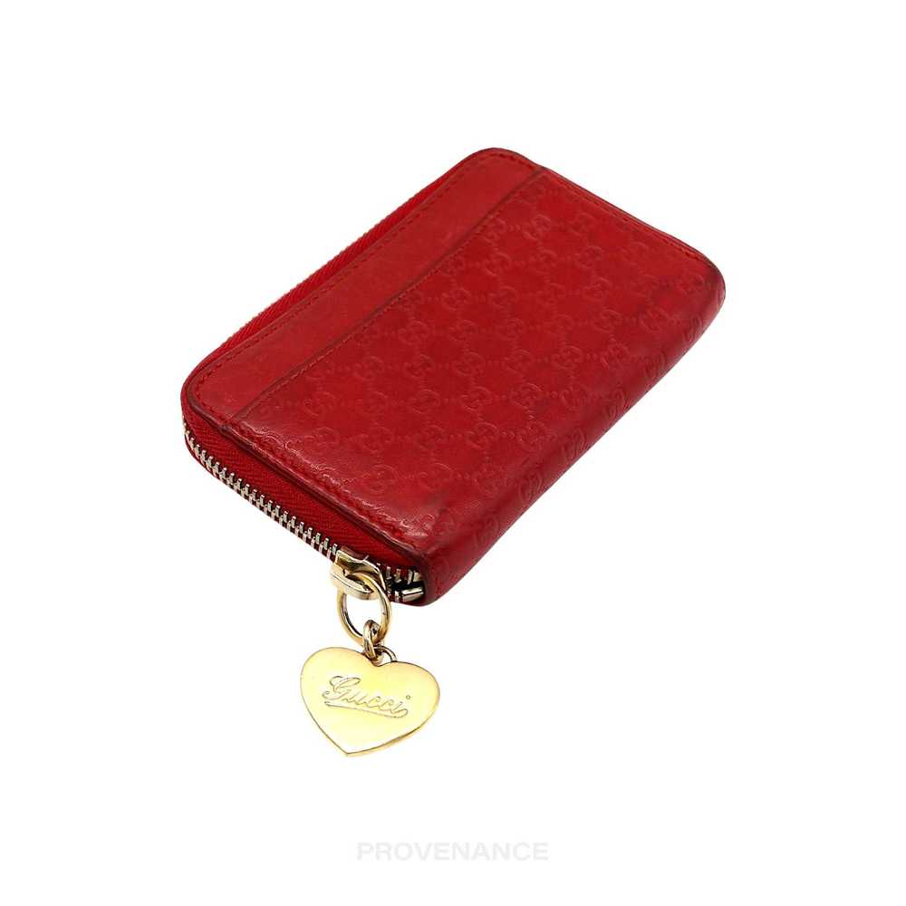 Gucci 🔴 Gucci Key Chain Zip Card Wallet - Red Mi… - image 5