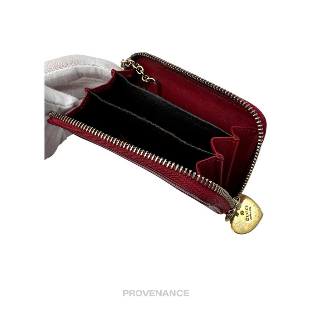 Gucci 🔴 Gucci Key Chain Zip Card Wallet - Red Mi… - image 7