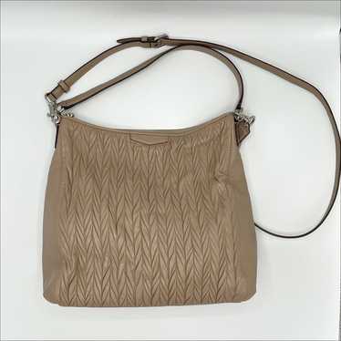 Coach Madison Leather Phoebe Shoulder Bag in Taupe