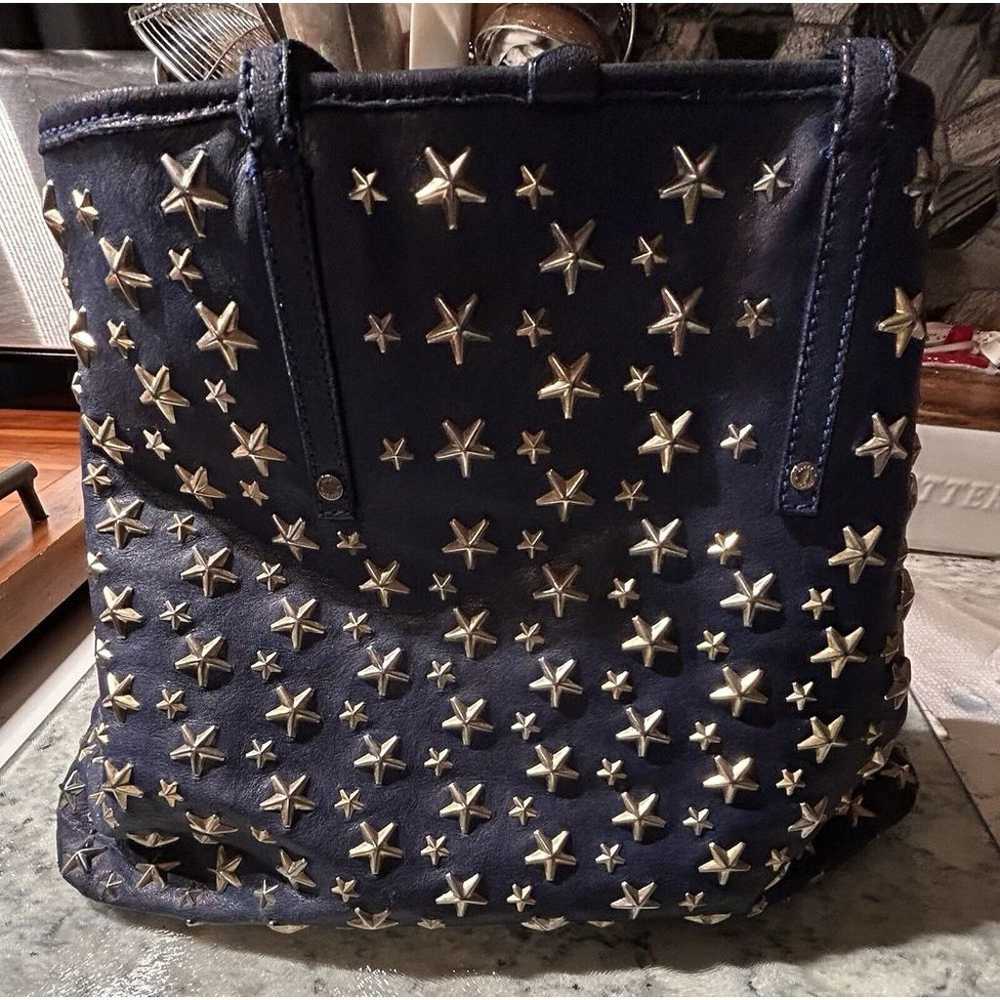 Jimmy Choo Sasha Silver Star Studs Navy Blue Leat… - image 9