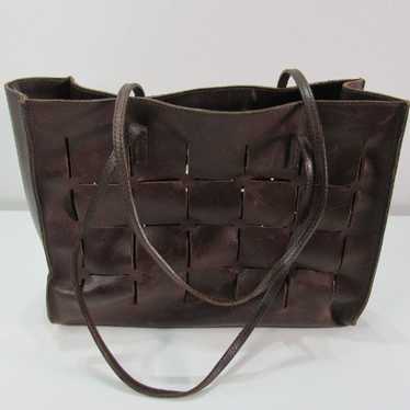 Vintage Banana Republic Brown Woven Italian Leathe